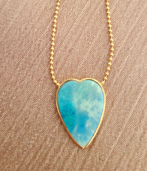 Australian Opal Heart Necklace